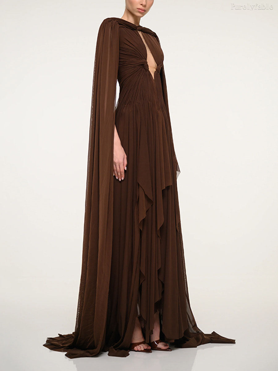 Audrey Coffee-colored French-style Sexy Dress