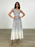 Azalea Ombré Vertical-Stripe Maxi Dress