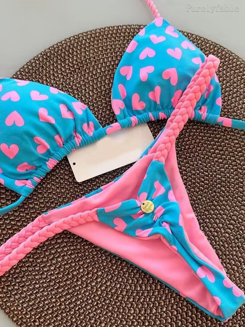 Printed Thong Bikini
