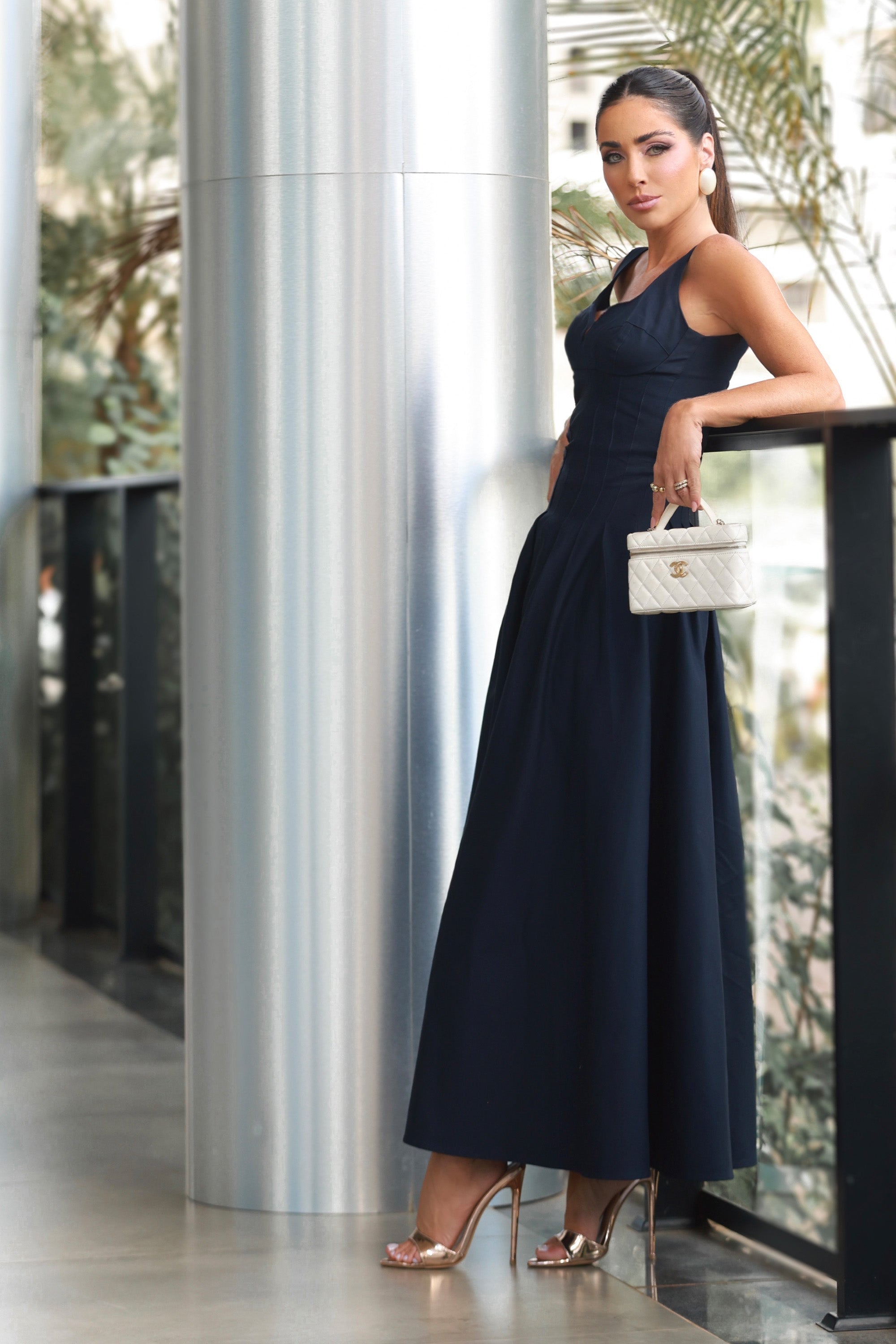 Cyra Black Slip Dress