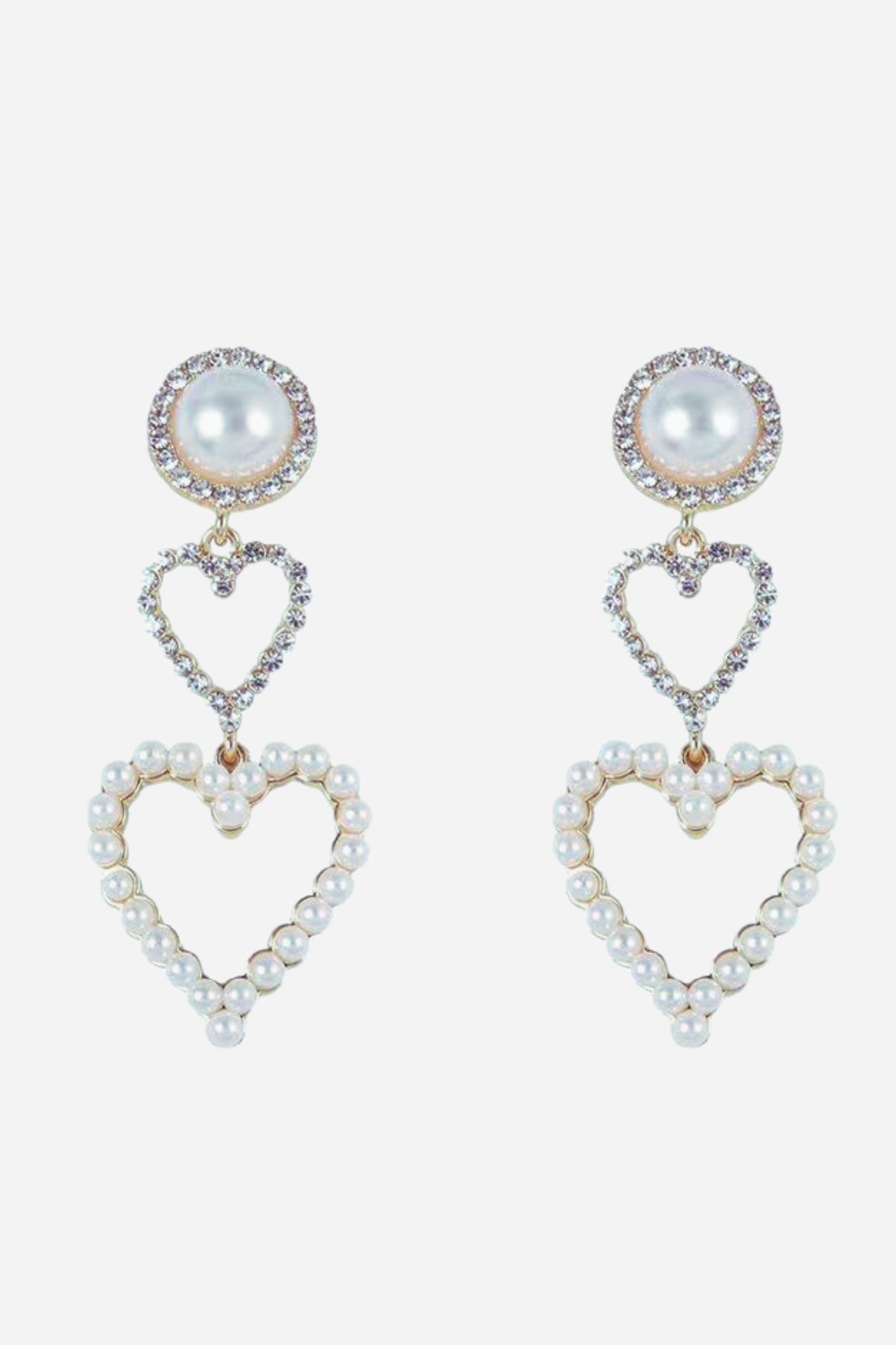 Pearl Looped Heart Earrings
