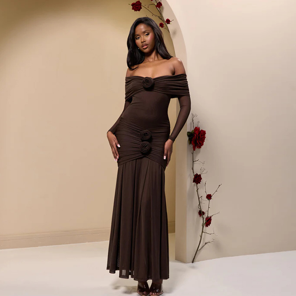 Aliyah Off-The-Shoulder Ruched Fitted Dress