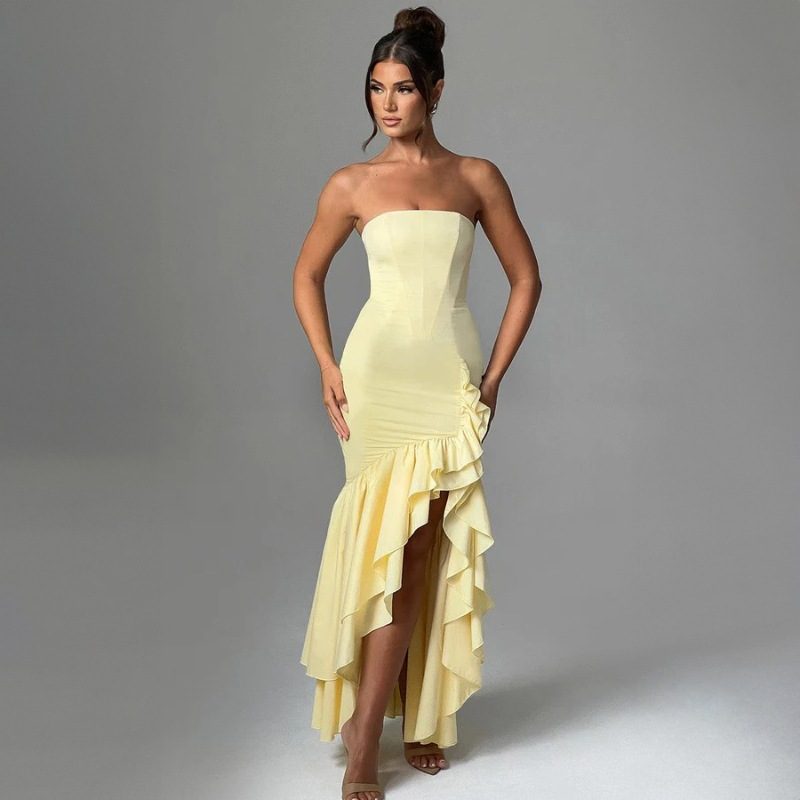 Aileen Strapless Ruffled Maxi Dress