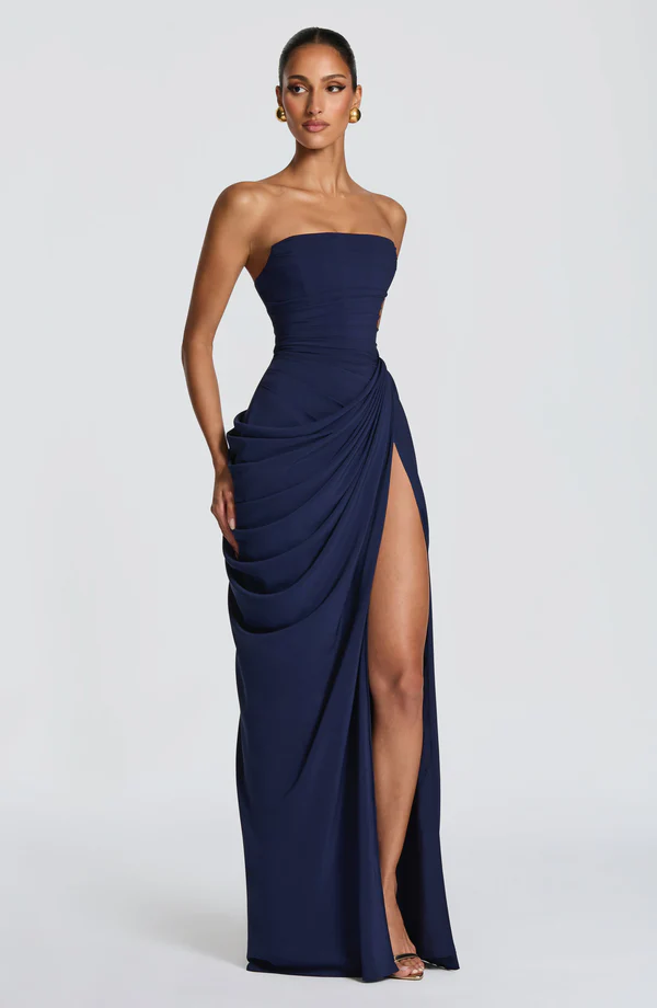 Alissa Strapless Split Backless Maxi Dress