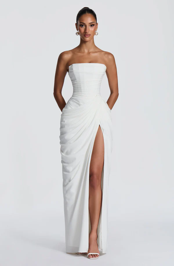 Alissa Strapless Split Backless Maxi Dress