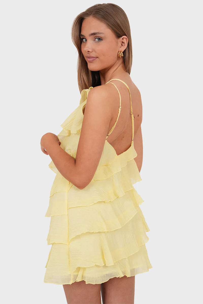 Amira One-shoulder irregular design mini dress