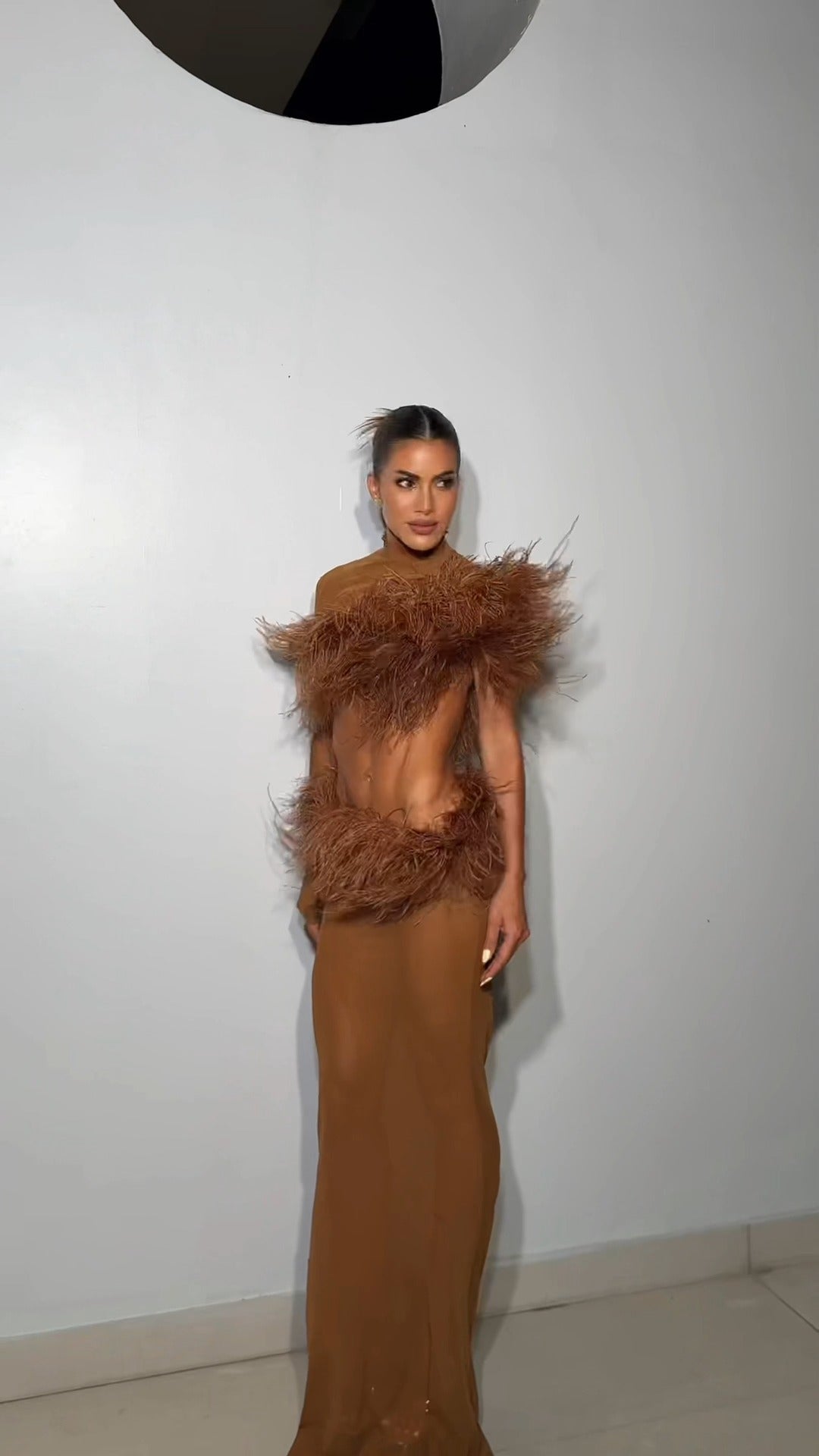 Trinity Feather-Trimmed Strapless Evening Set