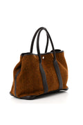Faux Woolen Pu Leather Tote Bag