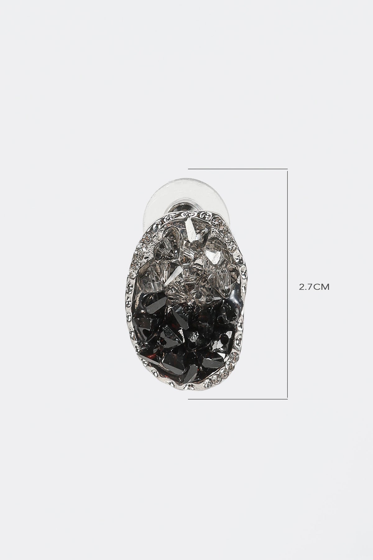 Black Oval Diamond Stud Earrings