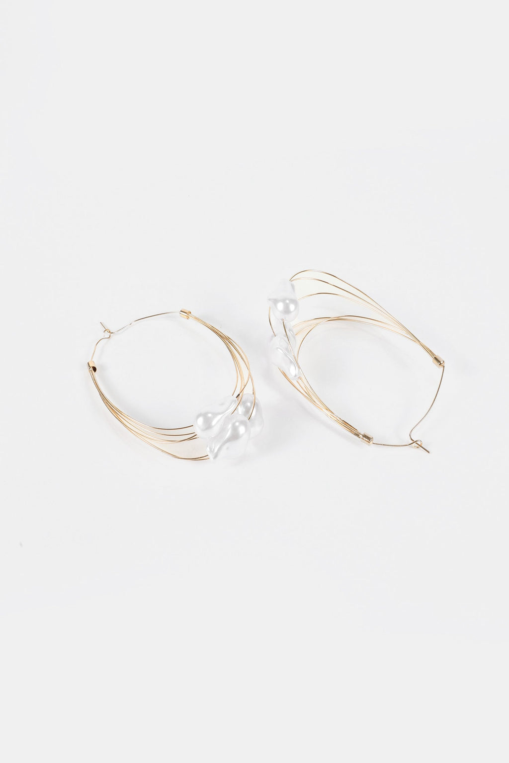 Faux Pearl Metal Earrings