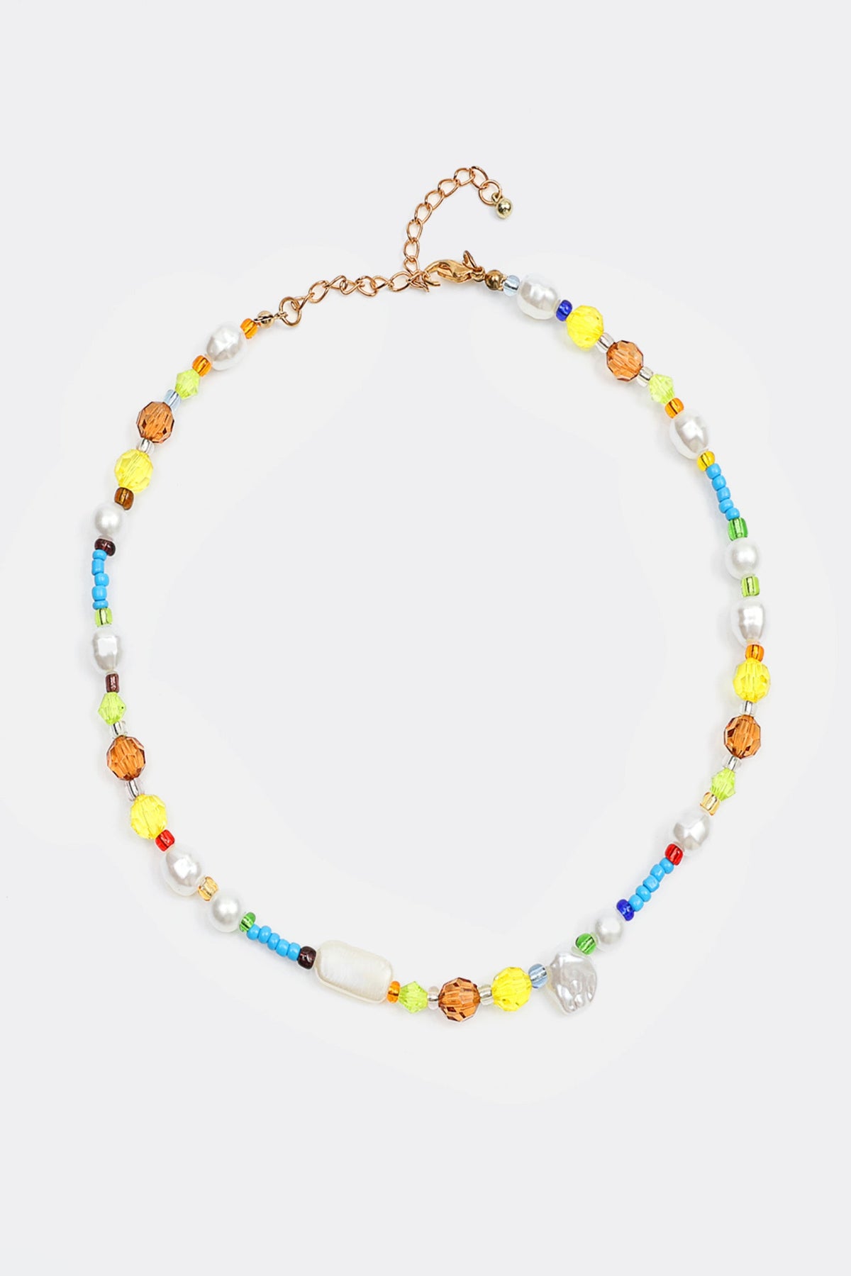 Faux Pearl Beaded Pendant Necklace