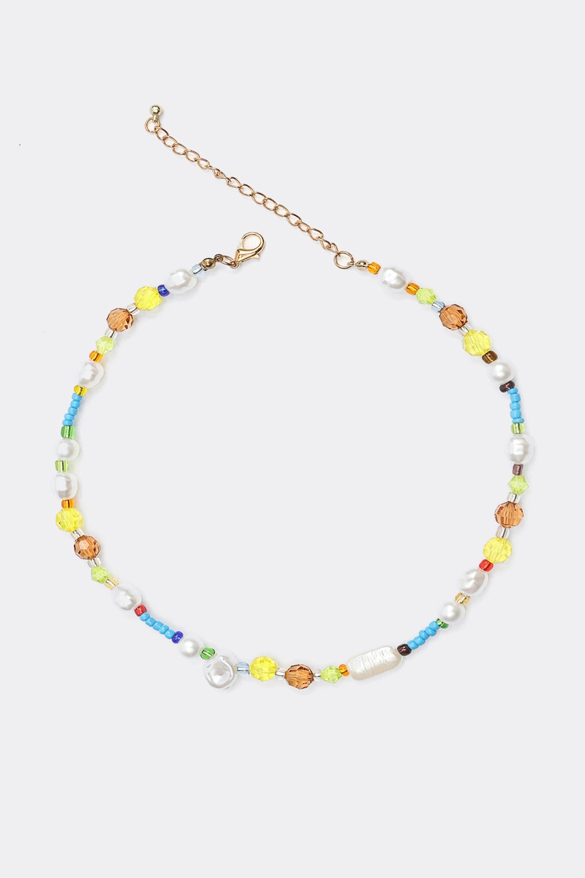 Faux Pearl Beaded Pendant Necklace