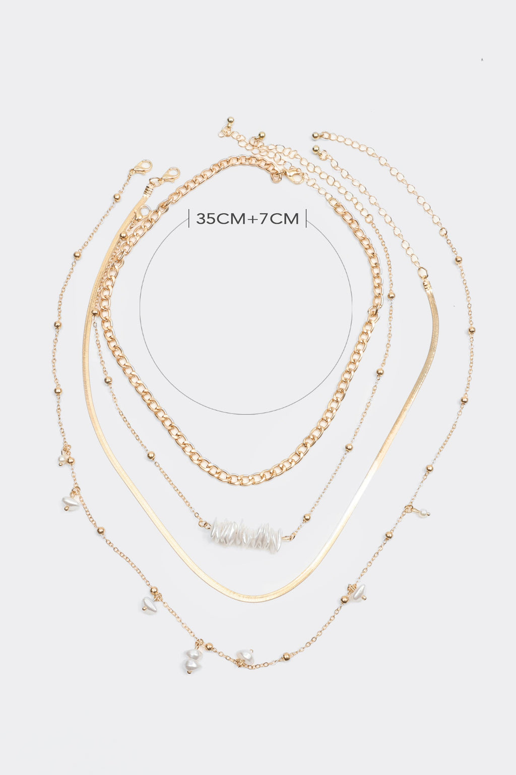 Faux Pearl Metal Multi-Layered Necklace