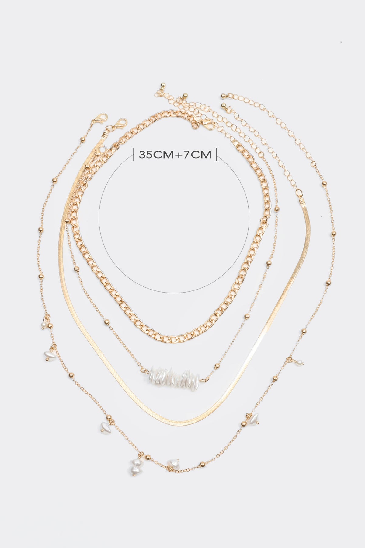 Faux Pearl Metal Multi-Layered Necklace