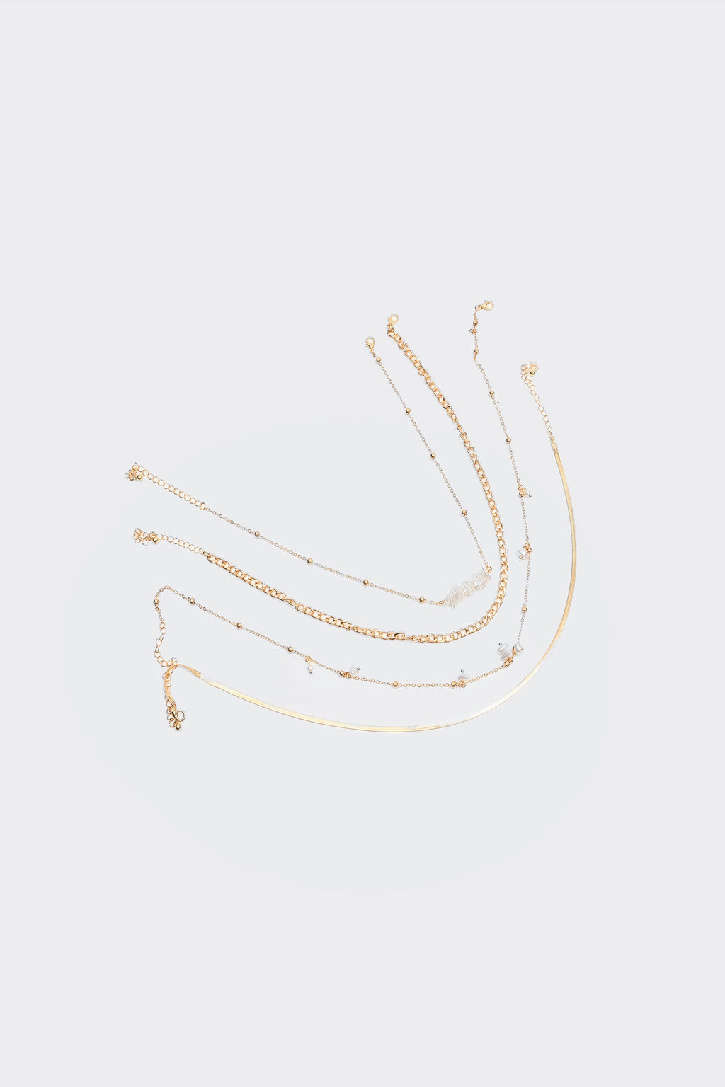 Faux Pearl Metal Multi-Layered Necklace