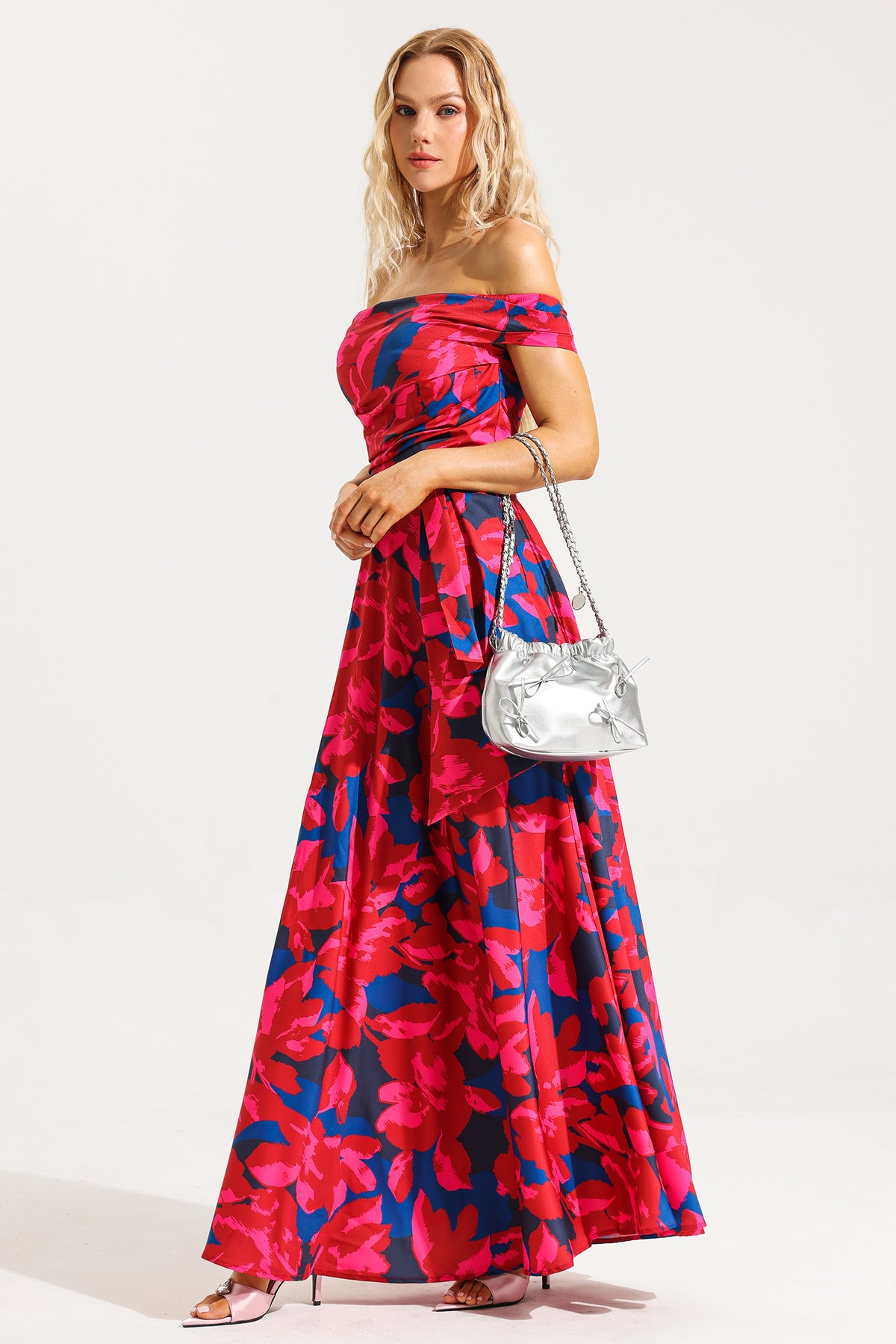 Bow Pleated Shoulder Bag