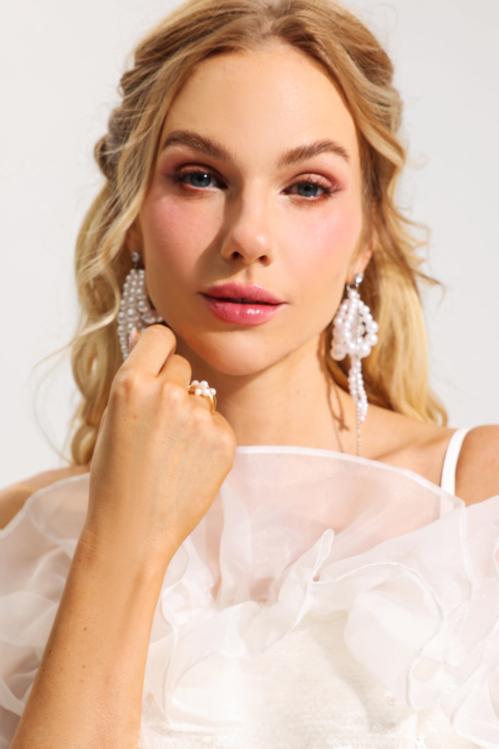 Faux Pearl Metal Ring