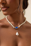 Faux Pearl Double Layered Necklace