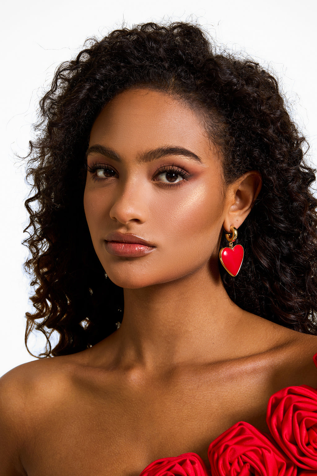 Heart Shape Metal Drop Earrings