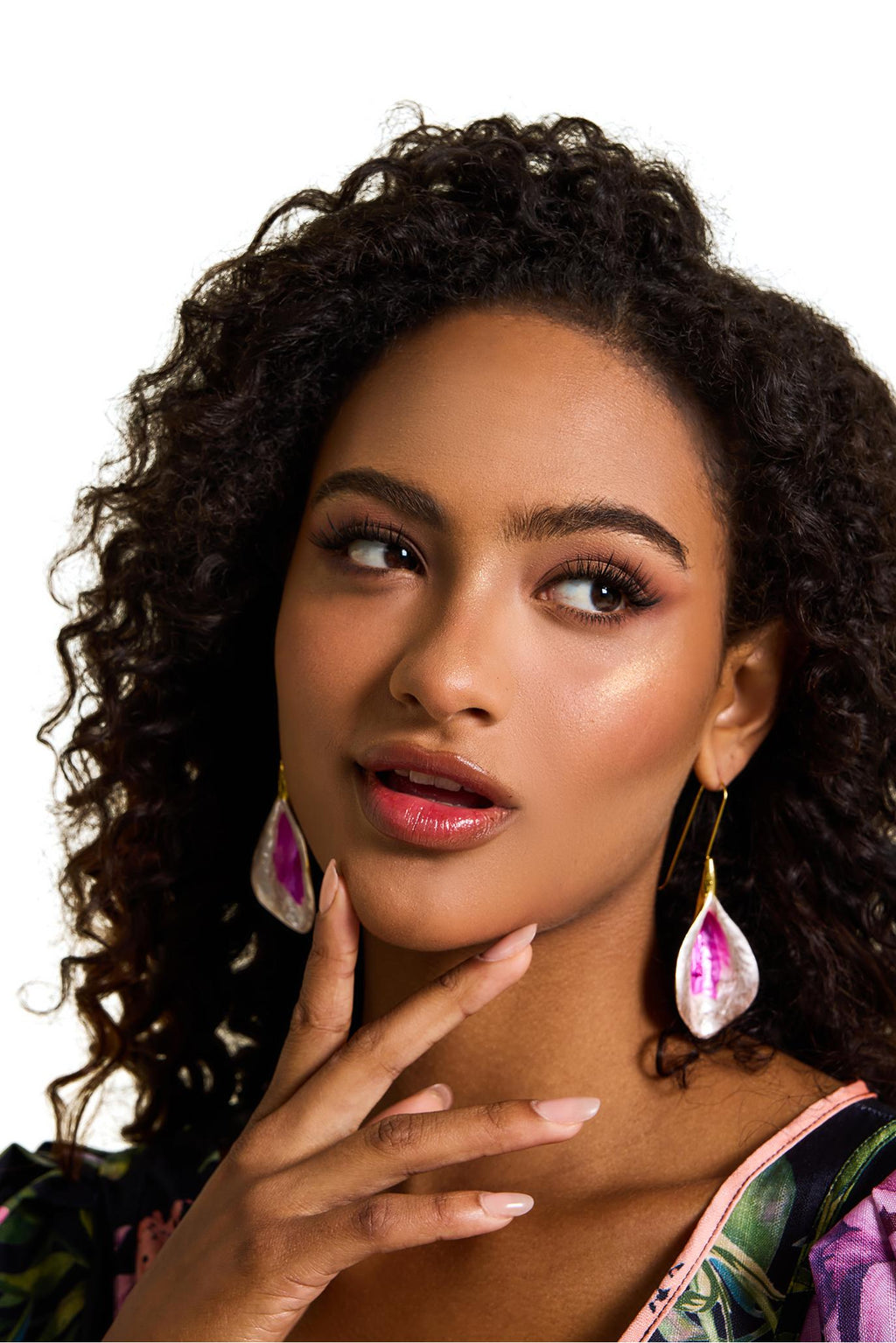Flower Shape Drop Earrings