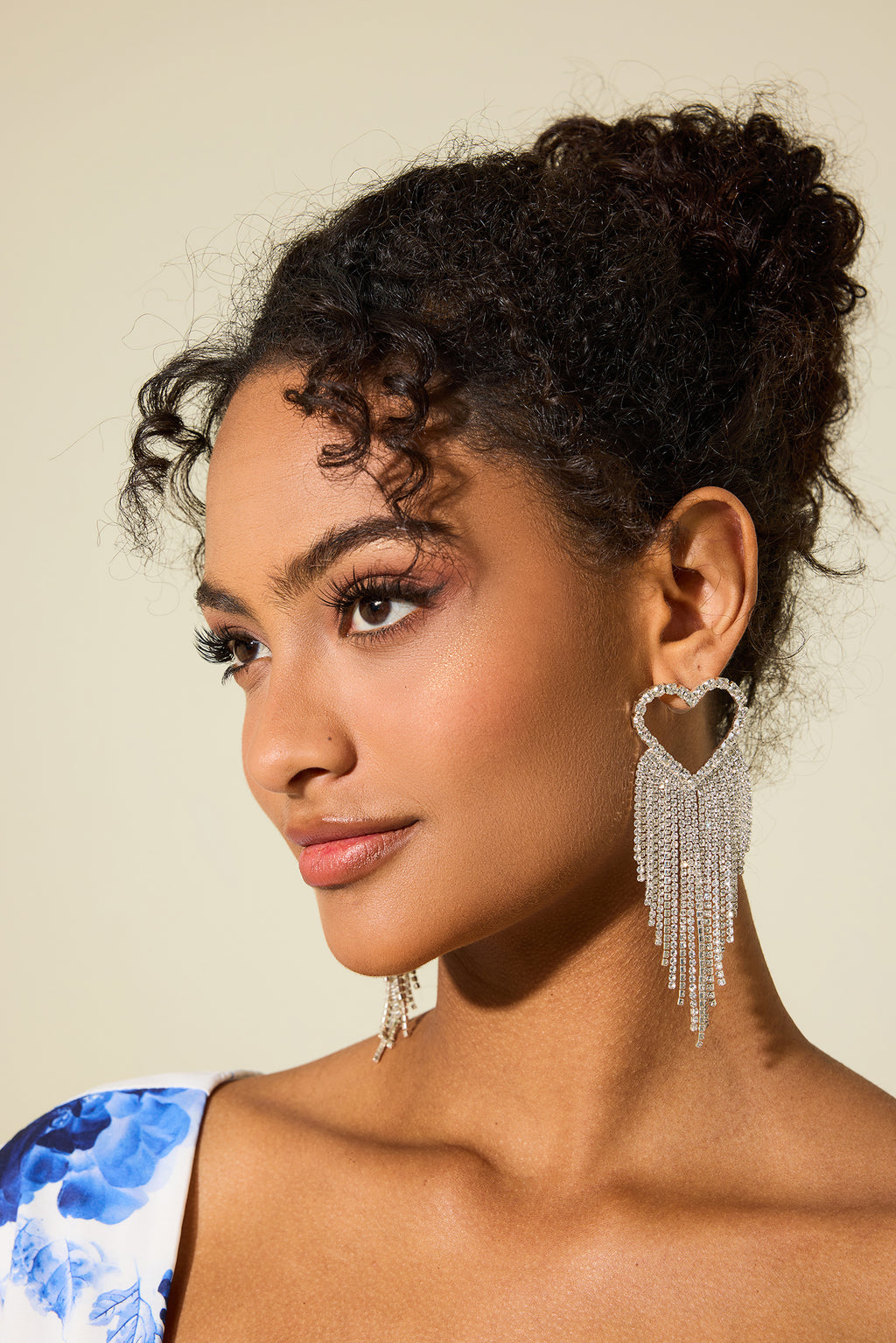 Rhinestone Tassel Drop Earrings