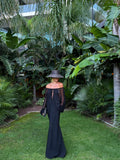 Penelope Black Sleeveless Patchwork Long Dress