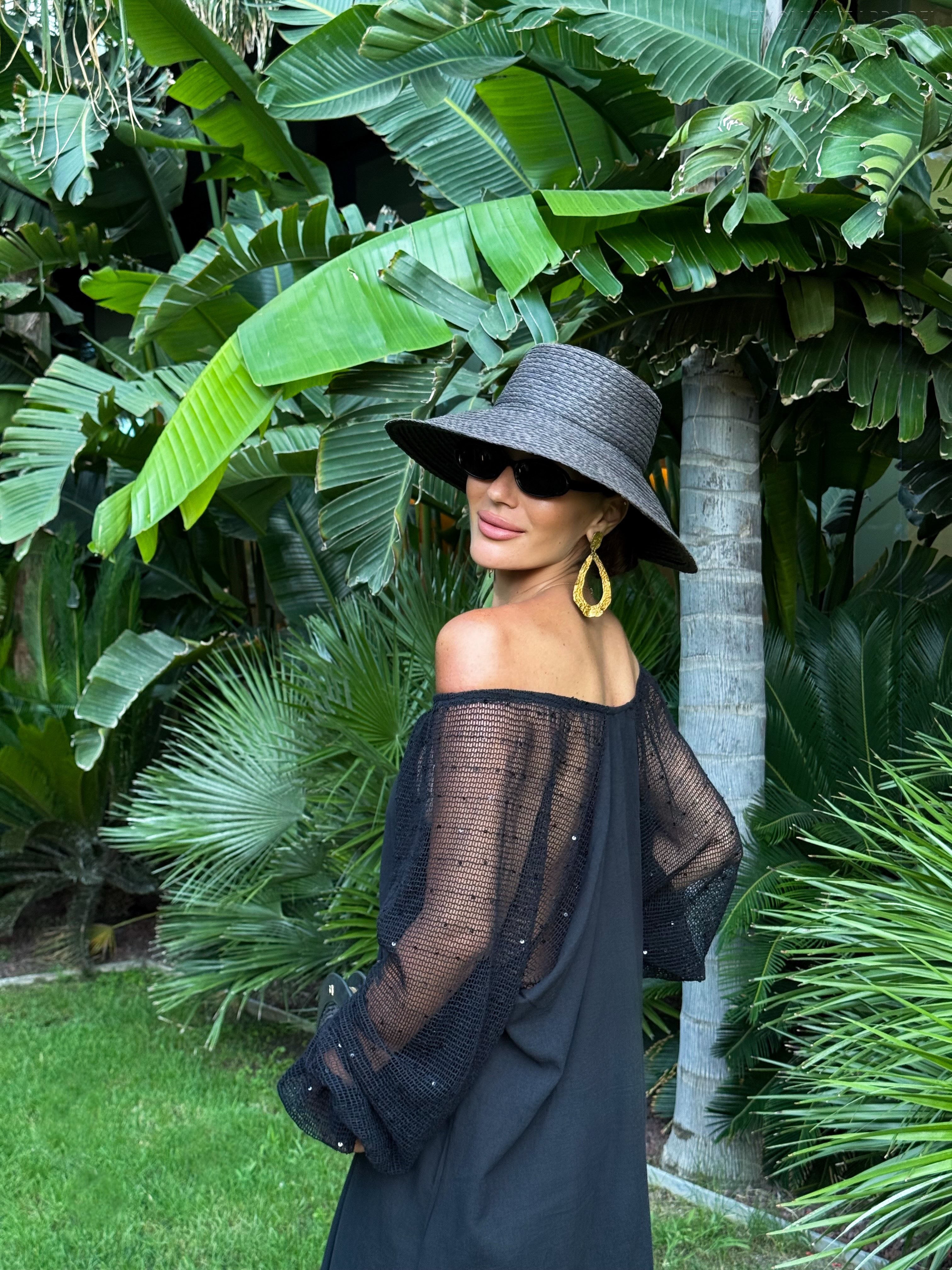 Penelope Black Sleeveless Patchwork Long Dress