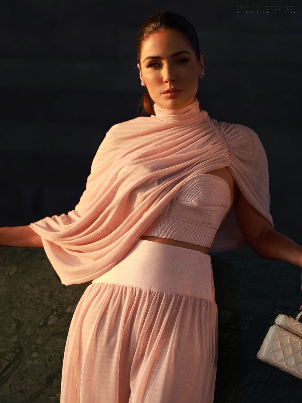 Lana Pink High-neck Harem Pants Set