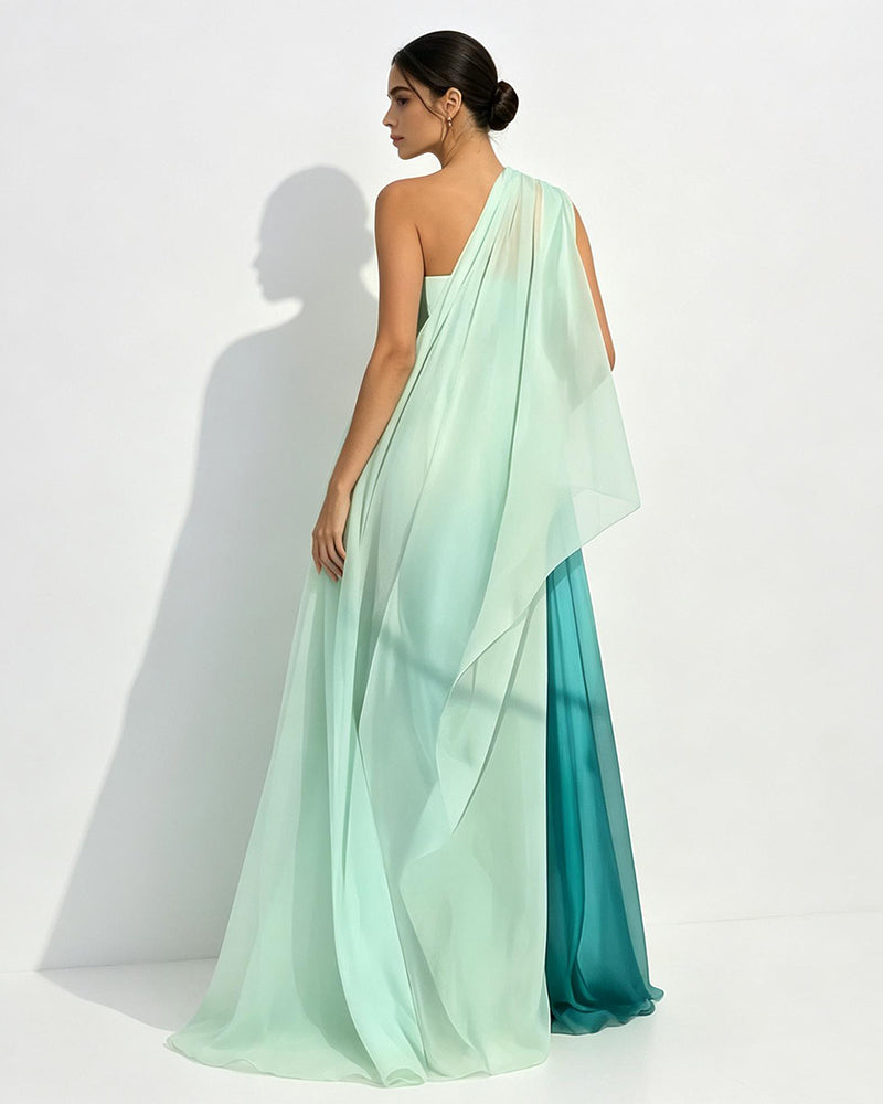 Celeste Green Draped Dress