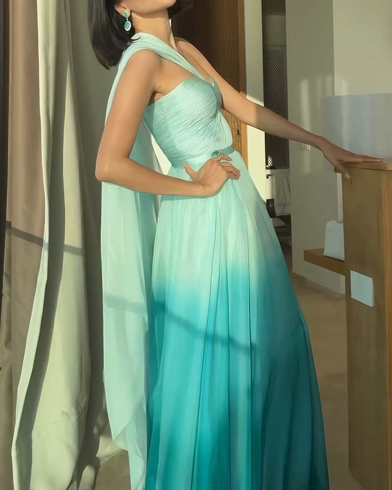Celeste Green Draped Dress