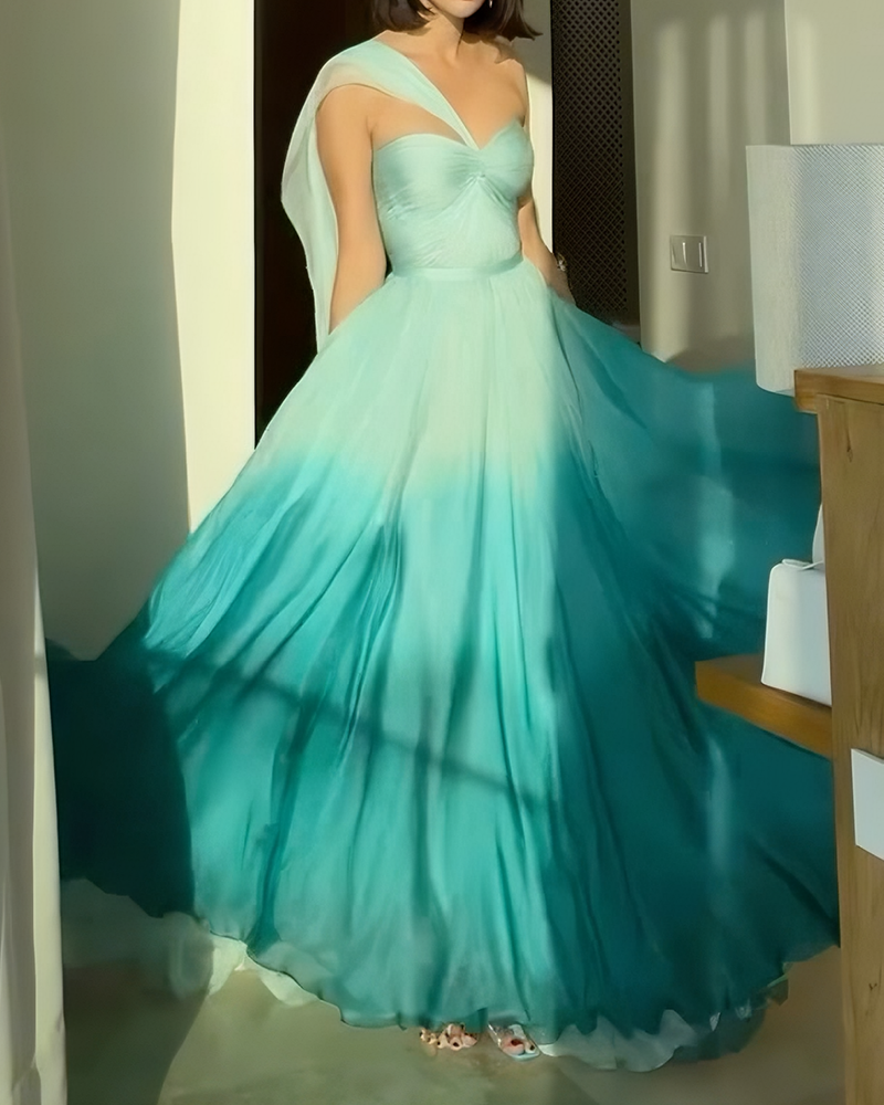Celeste Green Draped Dress