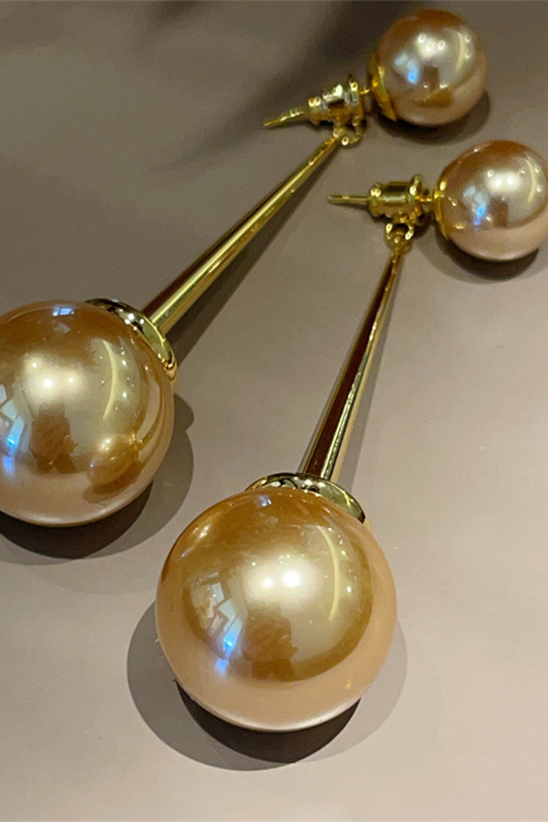 Double Bead Drop Earrings