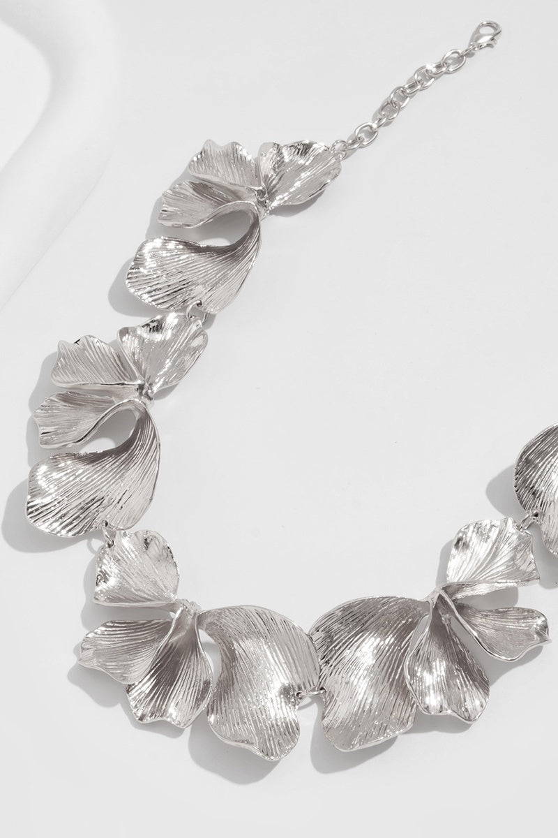 Textured Flower Petal Necklace