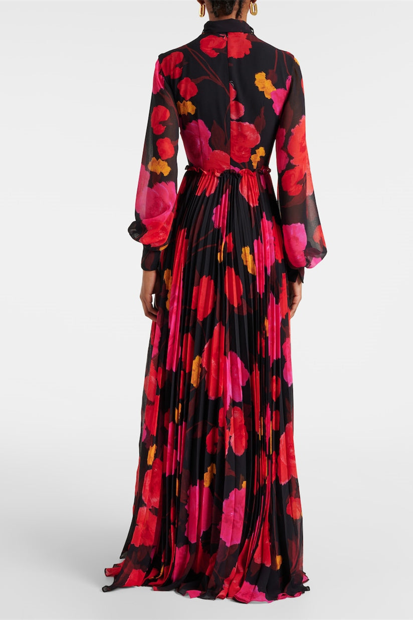 Adela Floral Printed Long Sleeve Maxi Dress