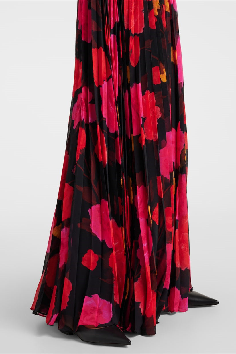 Adela Floral Printed Long Sleeve Maxi Dress