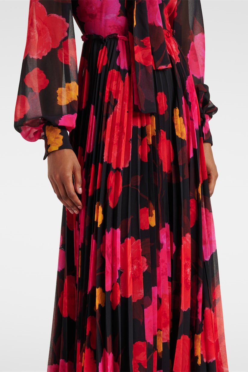 Adela Floral Printed Long Sleeve Maxi Dress