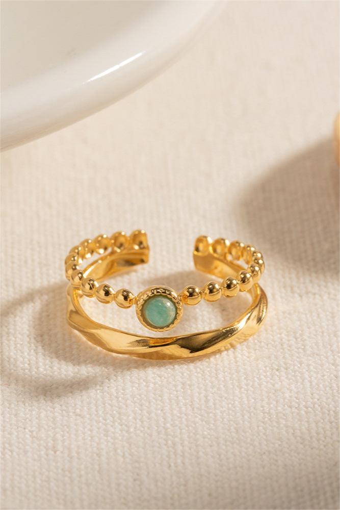Natural Stone Metal Ring