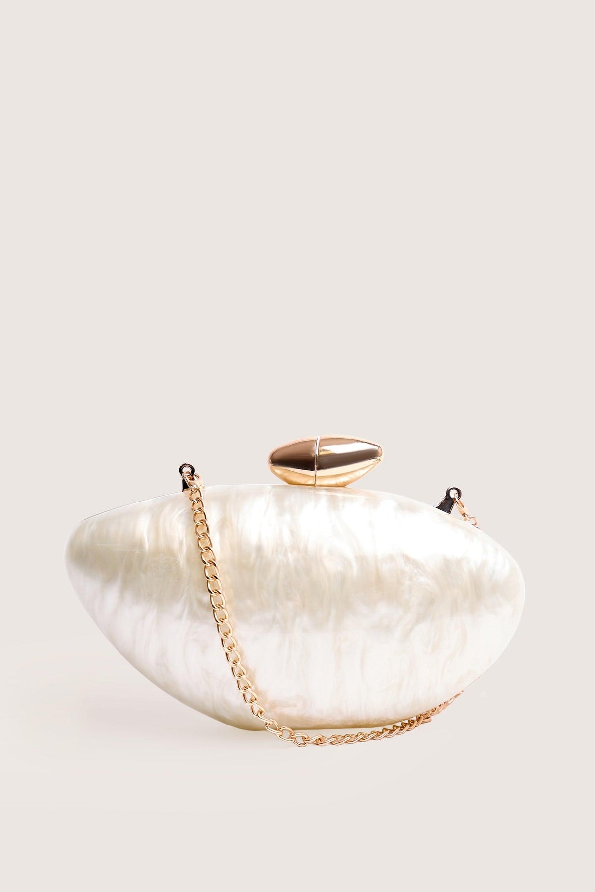 Acrylic Metal Button Clutch Bag