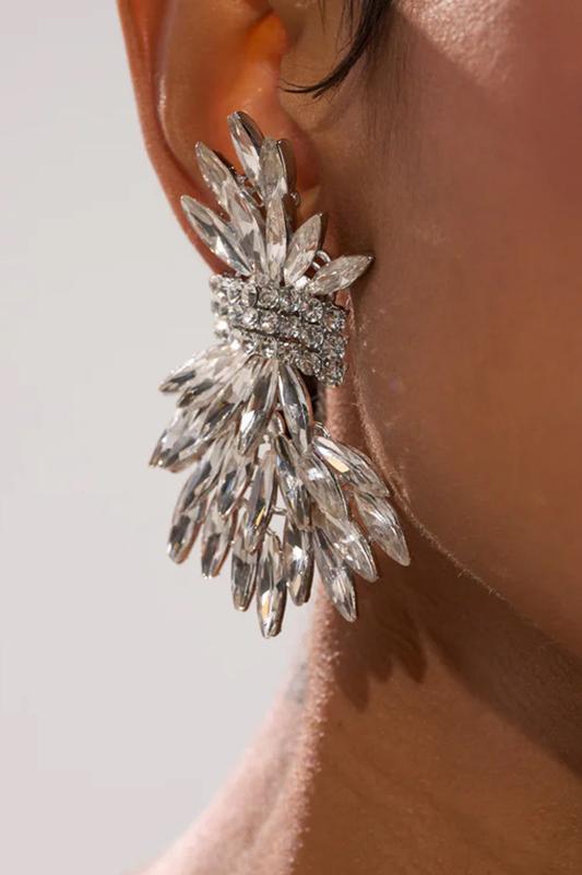 Faux Diamond Irregular Shape Stud Earrings