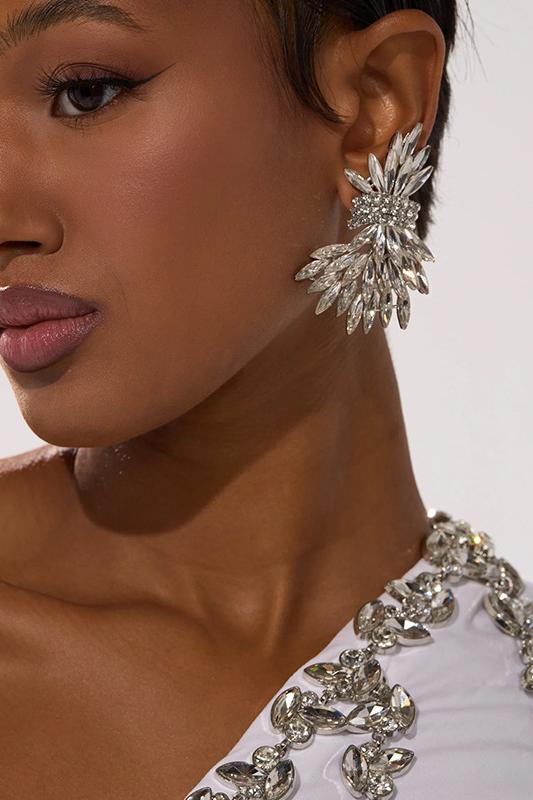 Faux Diamond Irregular Shape Stud Earrings