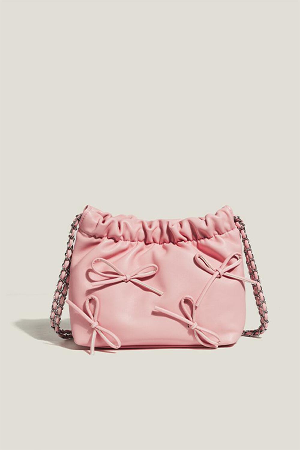 Bow Pleated Shoulder Bag