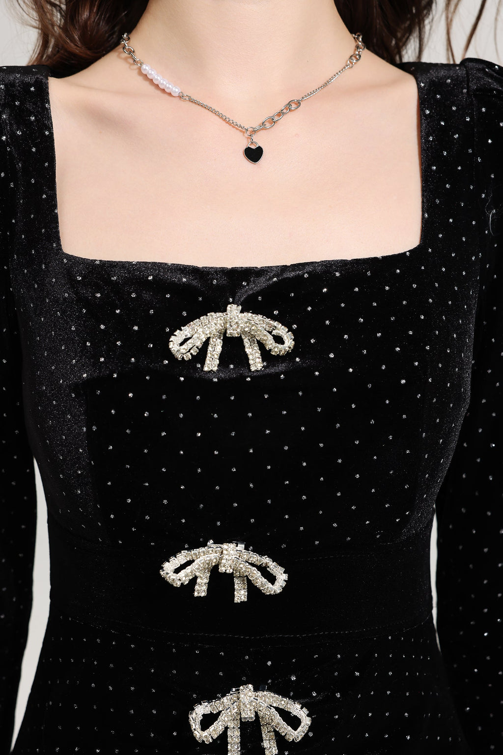 Faux Pearl Heart Pattern Necklace